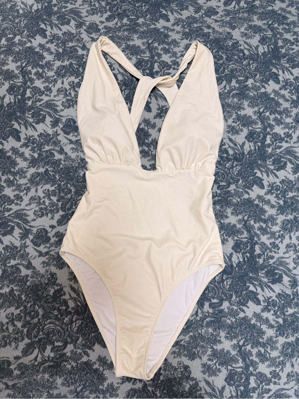 summersalt Cream Twist-Back One-Piece Swimsuit